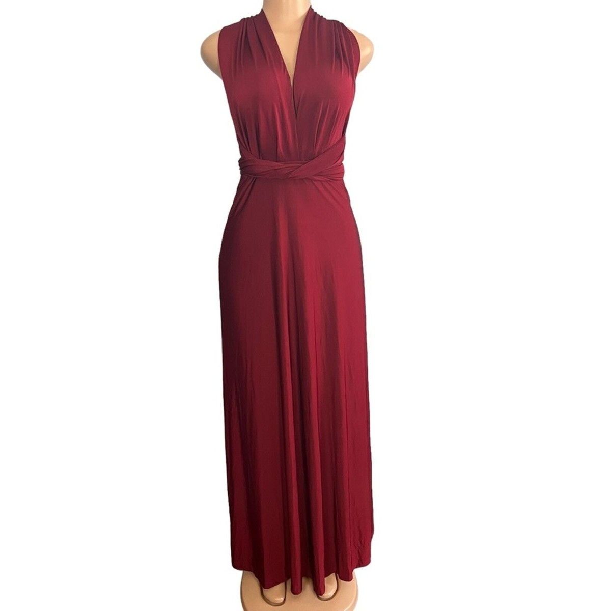 Lulus Womens Tricks of the Trade Burgundy Maxi Dress Size Small