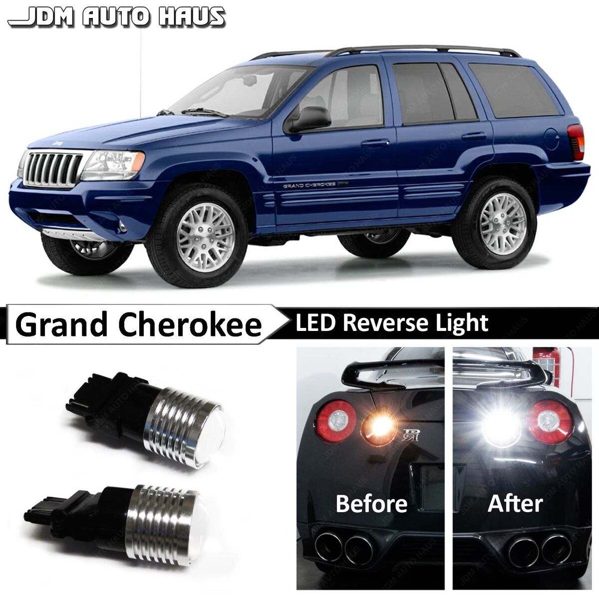 White High Power 3157 Reverse Backup LED Lights Bulb Fits Jeep Grand  Cherokee WJ