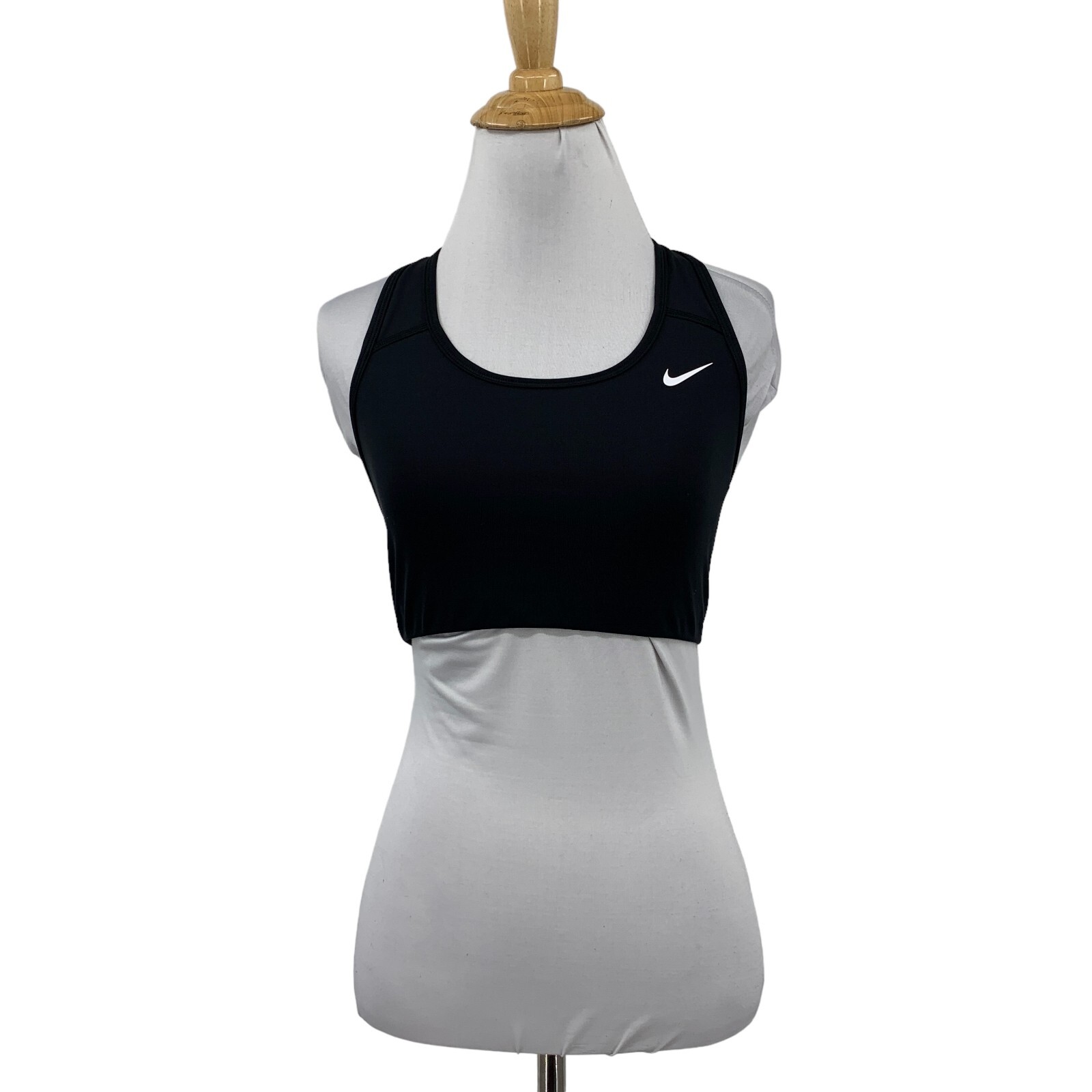 Nike Sports Bra Womens M Medium Black Dri Fit Unpadded Medium Support Racerback-image