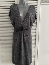 Ladies Knitted Sparkle With Beads Silver French Dress Size M Parties Xmas