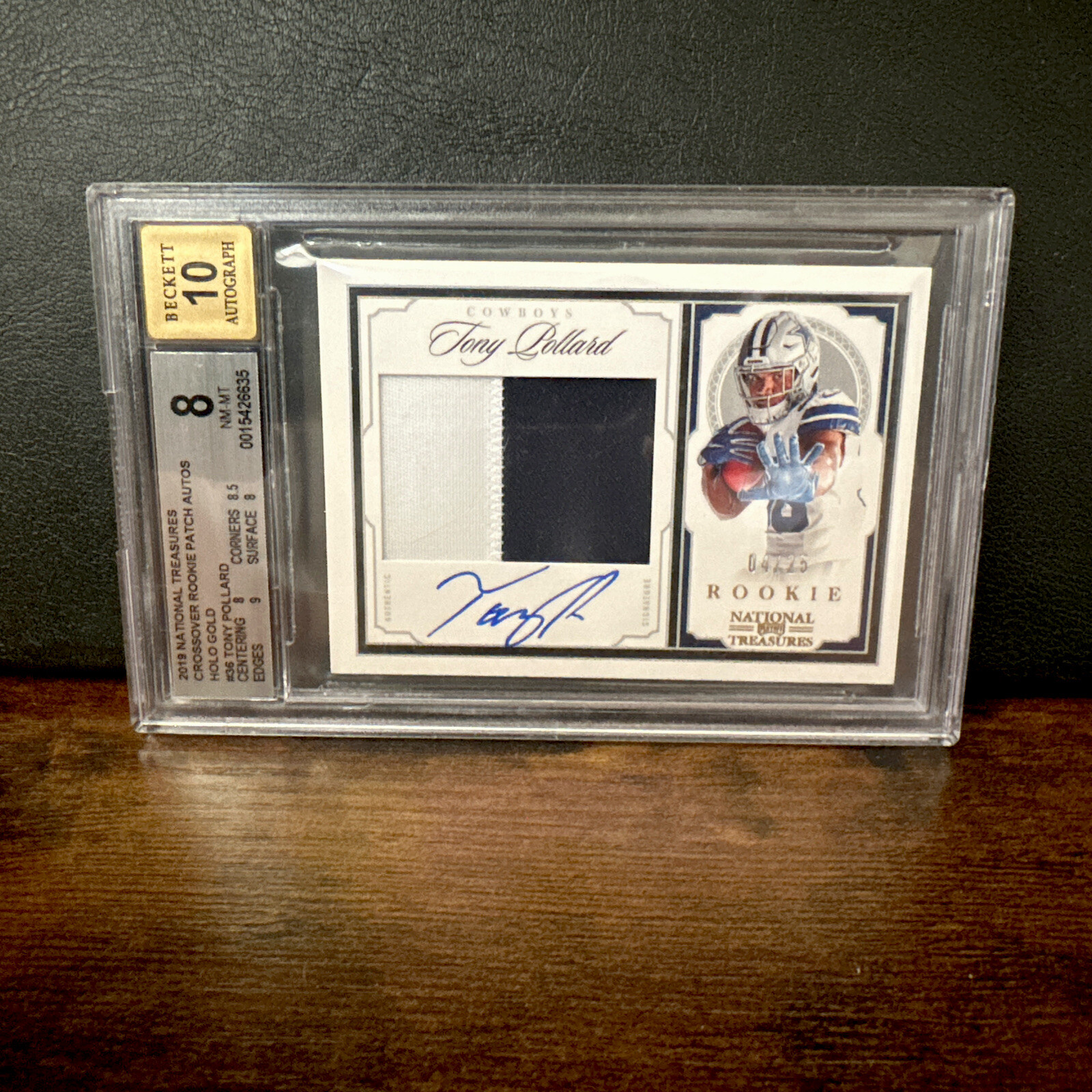 2019 National Treasures Tony Pollard Rookie Patch ON CARD AUTO #/25 COWBOYS! SSP