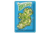 Blechschild Urlaub 20X30Cm Greetings From Ireland Landkarte Deko Schild