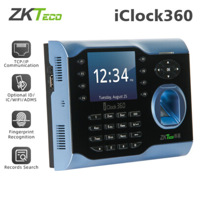 ZKTeco iClock360 TCP/IP 3.5'' TFT Fingerprint Recognition Time Attendance System