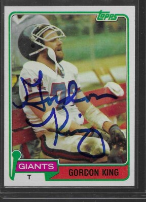1981 Topps Gordon King #14 New York Giants Rookie Signed Autographed Card