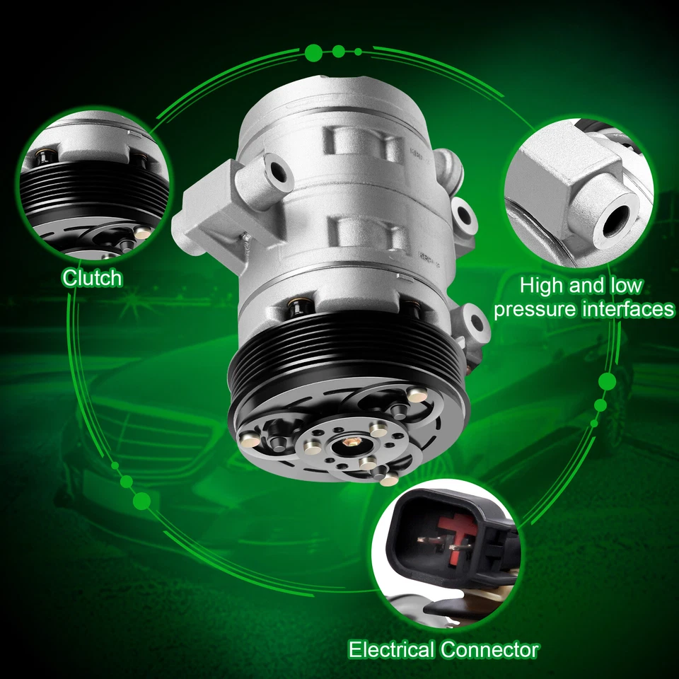 AC A/C Compressor FOR 2006 2007 2008 2009 Chevrolet Equinox Pontiac Torrent 3.4L - Image 3 of 4