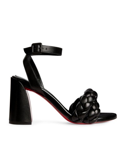 Christian Louboutin BRIO 85 Braided Chunky Heel Ankle Strap Sandals Shoes  $895 | eBay
