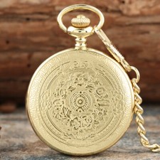 Vintage Steampunk Pocket Watch Full Hunter Shield Case Quartz Analog Fob Watches