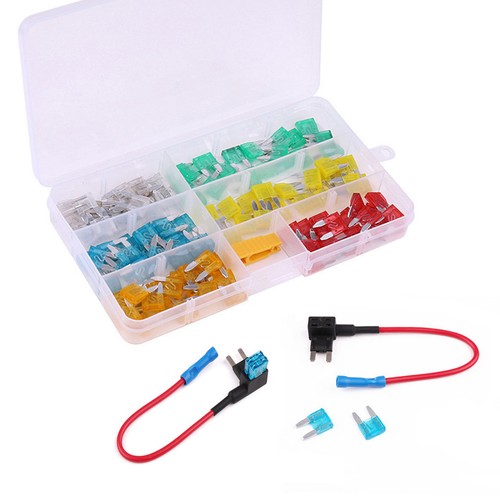 Car Add A Circuit Piggy Back Mini Blade Fuse Holder + 5/10/15/20/25/30