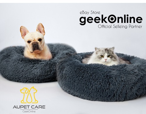 Dog Cat Pet Calming Bed Warm Soft Plush Round Nest Comfy Sleeping Extra Large AU - Picture 14 of 27
