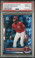 2022 Bowman Chrome Sapphire Yasser Mercedes 1st Rookie RC SP PSA 10 GEM MINT