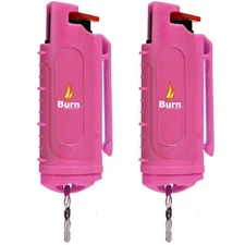 2 Pack Burn Pepper Spray 1/2oz Police Strength Self Defense Keychain Pink