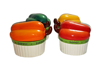 Certified International BELL PEPPER 16oz Casserole Baker Ramekin Set Judy Phipps