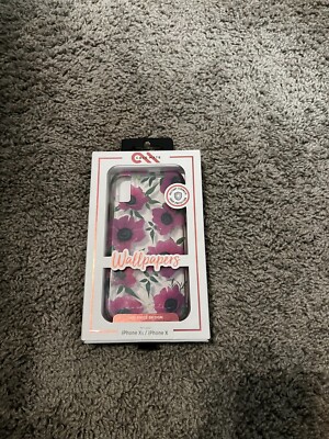 Case Mate Wallpapers 5.8'' iPhone XS & iPhone X Hard Snap Case Cover - Pink Poppy