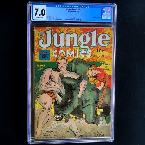 JUNGLE COMICS #4 (1940) 💥 CGC 7.0 💥 ONLY 3 HIGHER! Fiction House Comic 