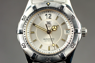 即*ー様 TAG Heuer プロフェッショナル 腕時計 200m RARE *Exc++++* TAG Heuer WK2216 200M Silver Automatic Mid Size