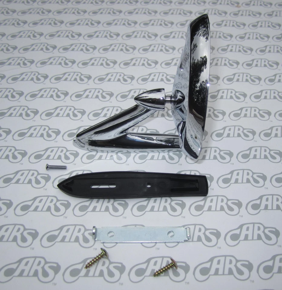 Espejo retrovisor exterior Buick 1963-1967 cromado. Tri-Shield con junta y herrajes Foto 2 de 4