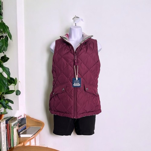 Joules. Puffer Vest. Size 4. Reversible Floral Burgundy NWT - Picture 6 of 7