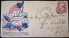 65 Civil War Patriotic - Shaking Hands, Constitution & Flag "ADVERTISED" - FRONT