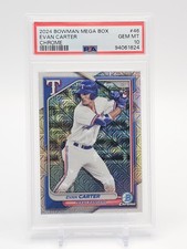 2024 BOWMAN CHROME MEGA BOX EVAN CARTER MEGA MOJO RC #46 RANGERS PSA 10 Q6573