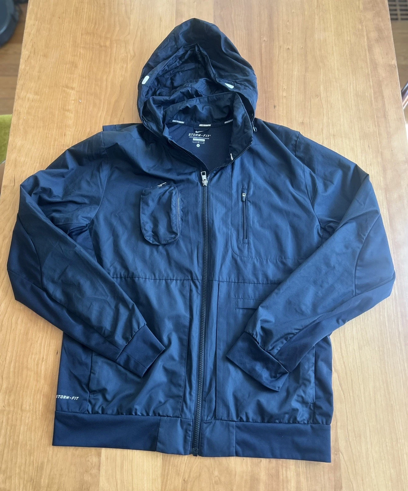L Nike Track Club Storm-Fit Windbreaker Running Jacket Black Men