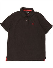 IZOD Mens Polo Shirt XL Black DD22