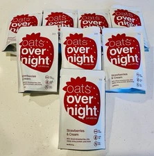 New Oats Overnight Oatmeal Shake 8 Pack Strawberries & Cream 2.7 Oz Ex 12/28/25