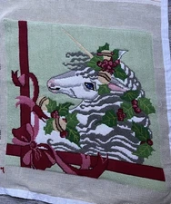 Candamar Something Special Needlepoint Holly Unicorn 30142 FINISHED Vintage 80s