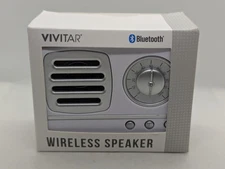 Vivitar Retro Radio Bluetooth White Lightweight Wireless Speaker New