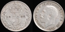 1915 Great Britain Three pence