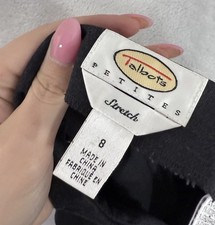 Vintage Talbots Size 8 Petite Pants Charcoal Gray Side Zip Stretch Womens 8P