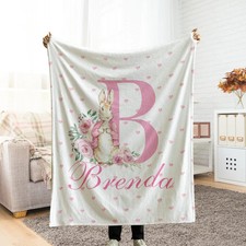 Custom Baby Name Blanket Personalized Newborn Shower Gift Soft Throw Present