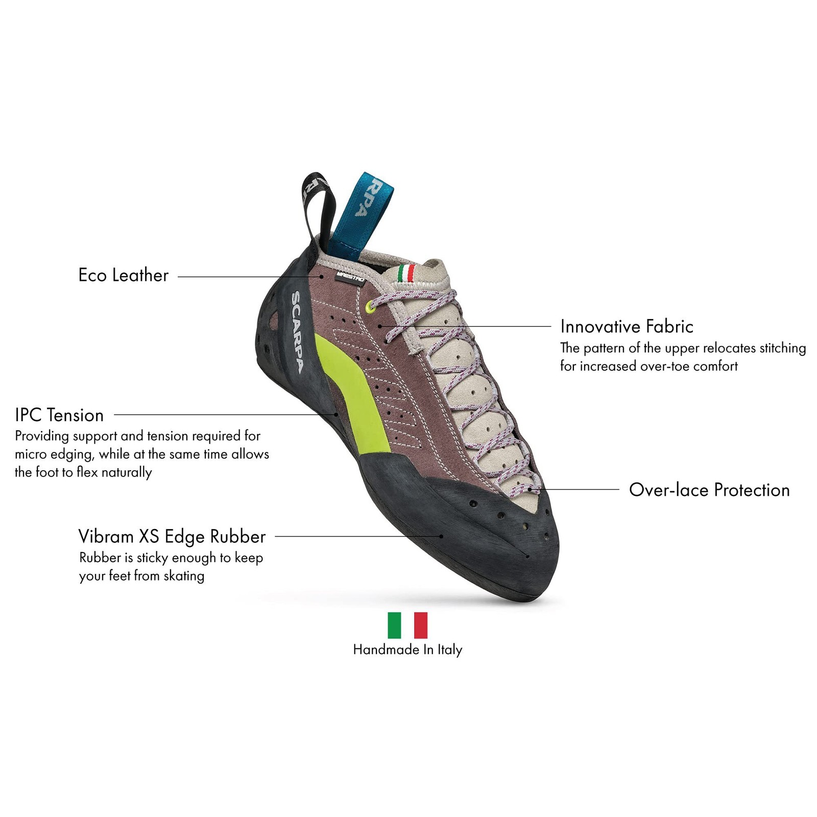 Zapatos de escalada SCARPA Maestro Mid Eco de encaje para mujer - MalvaMilk