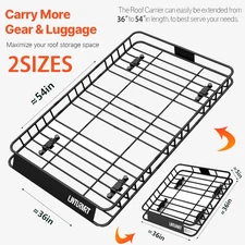 54"×36" Universal Roof Rack Cargo Basket  Heavy Duty Steel Carrier