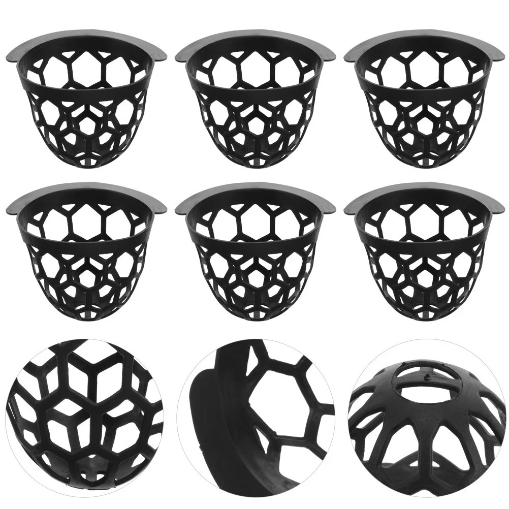 6Pcs Billiard Table Pocket Liner Tpe Storage Basket Black