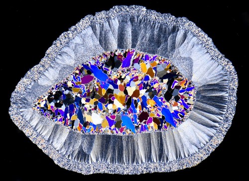 AGATE ACHAT sección delgada IMPRESIONANTE Wendelsheim Alemania - diapositiva microscopio