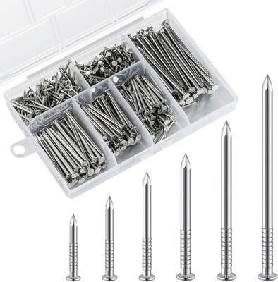 430Pcs 304 Stainless Steel Nails Assortment Kit, Hanging & Woodworking Set