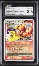 CGC 8.5 Magmortar LV.X 2007 Mysterious Treasures 123/123 Holo SWIRL Pokemon Card on eBay