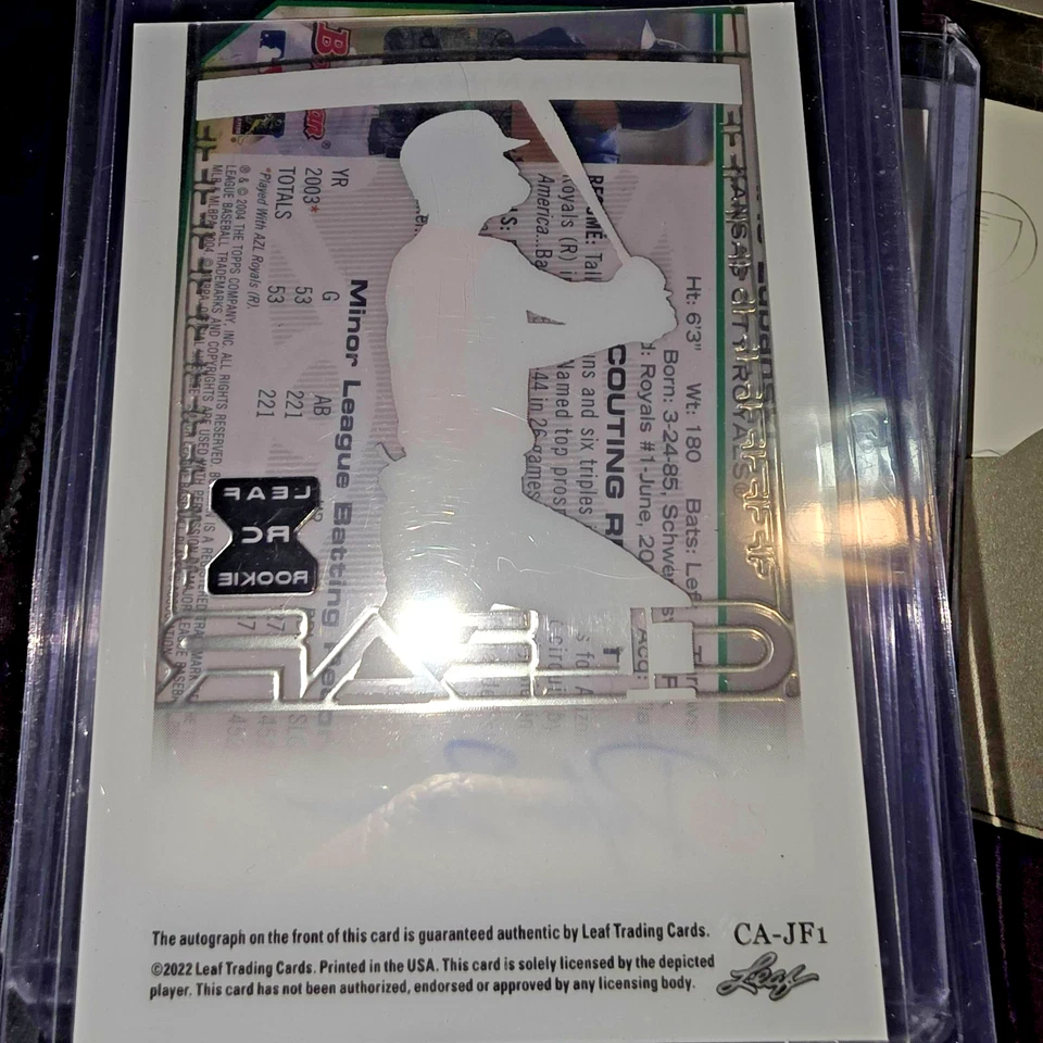 2022 LEAF TRINITY CLEAR AUTO CA-JF1 DYLAN BEAVERS XRC AUTO 36/50 - BALTIMORE - Image 2 of 2