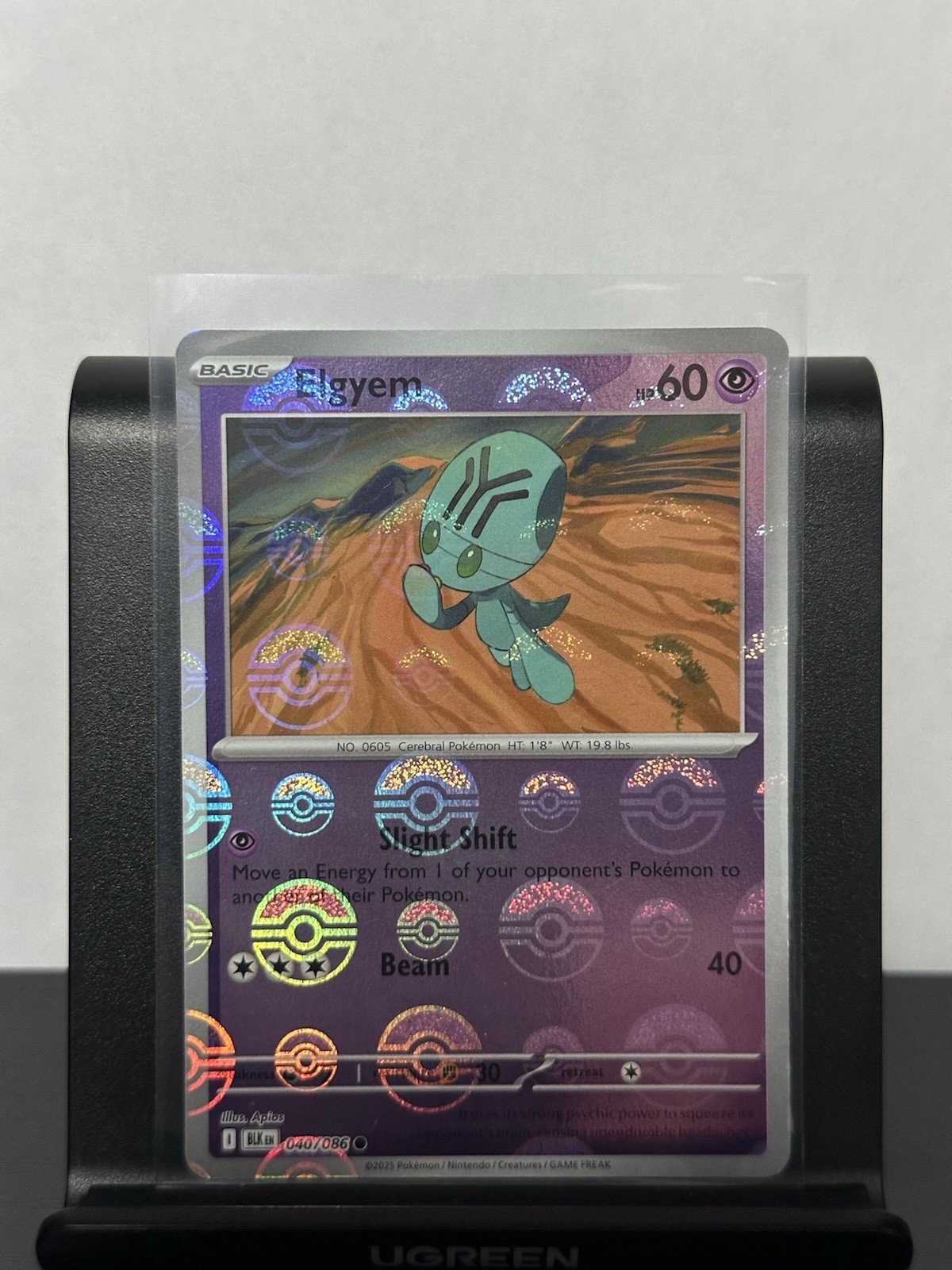 Pokémon Black Bolt Elgyem 040/086 (Pokeball Pattern) Holo NM