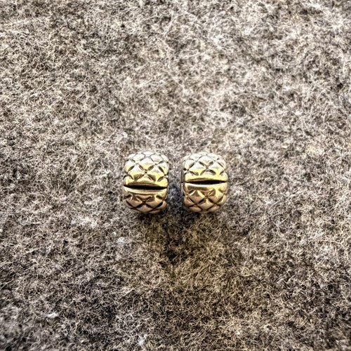 2x Authentic Pandora Studded Clip Charms Sterling Silver