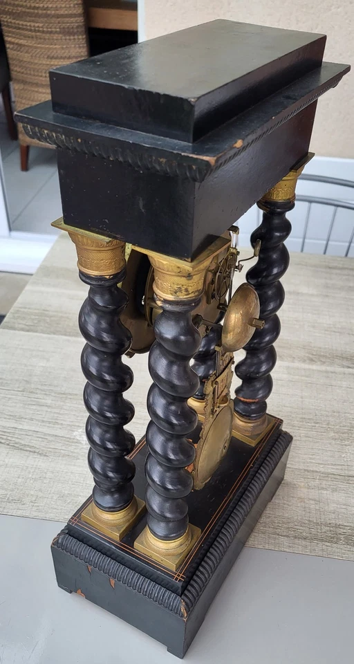 ancienne pendule clock horloge regulateur carillon à colonnes Napoléon III - Photo 3/4