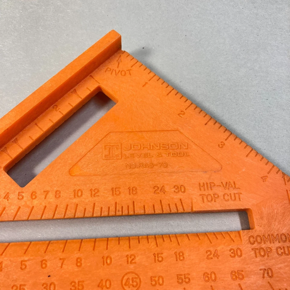 Rafter Square Lot 2 Pc Carpenter Framing Layout Plastic Empire & Johnson - Image 3 of 4