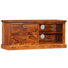 TV Stand Natural wood Solid Acacia wood Medium TV Stand