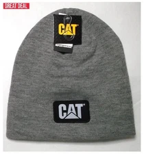 Caterpillar Gray Beanie Knit Cap One Size Men's Reflective Winter Hat NEW