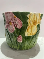 Vintage Ben Rickert Floral Planter / Vase Signed 5.5”x 6.5”  EUC