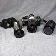 Canon AE-1 Program 35mm Camera Sigma 35-70mm Vivitar 70-210mm Lot UNTESTED