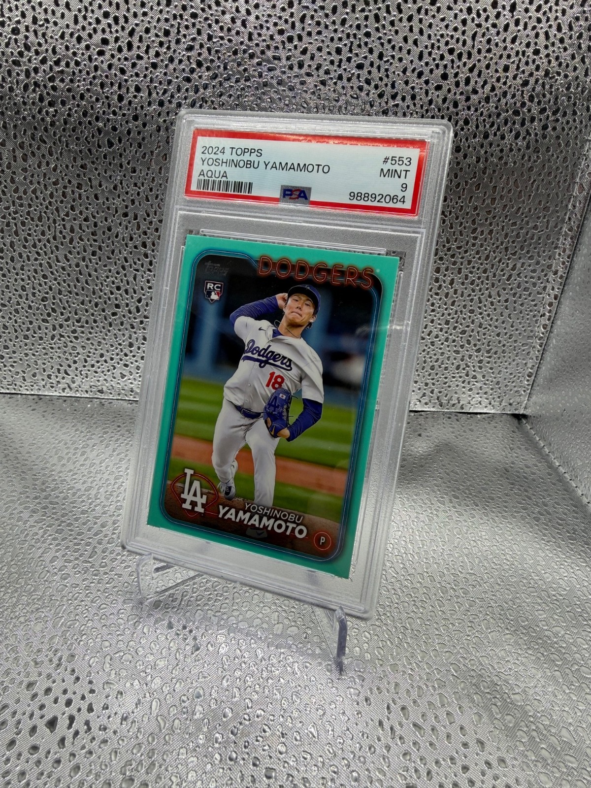 2024 Topps Series 2 - Yoshinobu Yamamoto #553 Aqua (RC) PSA 9 - Mint
