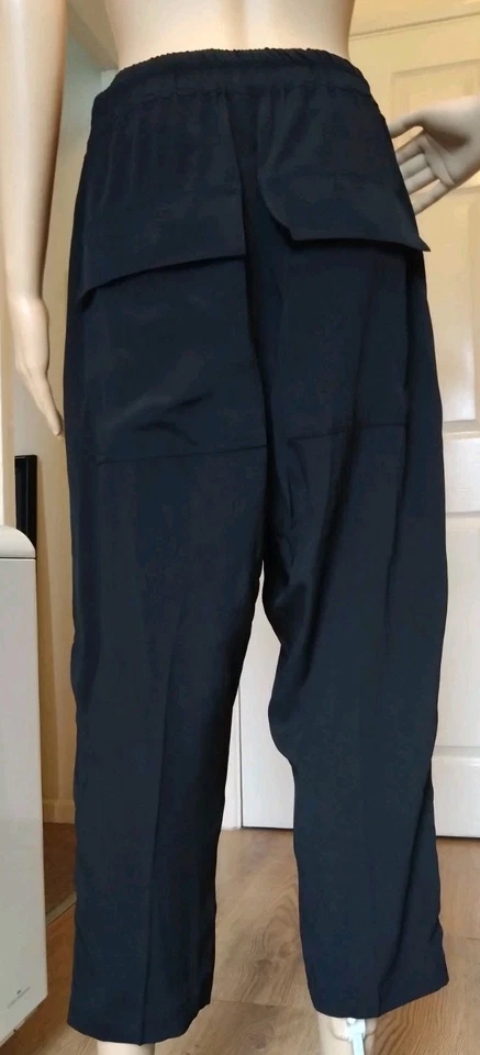 Calça Rick Owens Phlegathon mistura de seda desenho cordas, tamanho, Reino Unido 10, IT 42 - Imagem 3 de 4