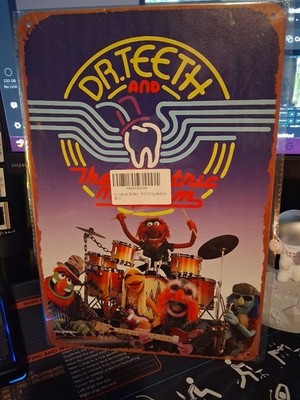 Dr. Teeth & The Electric Mayhem ''The Muppet Show'' Fan Decor Tin Metal Wall Art