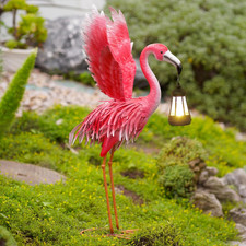 Flamingo Deko Figur Mit Solarlampen Gartendeko Für Draußen: Flamingo Figuren Sol